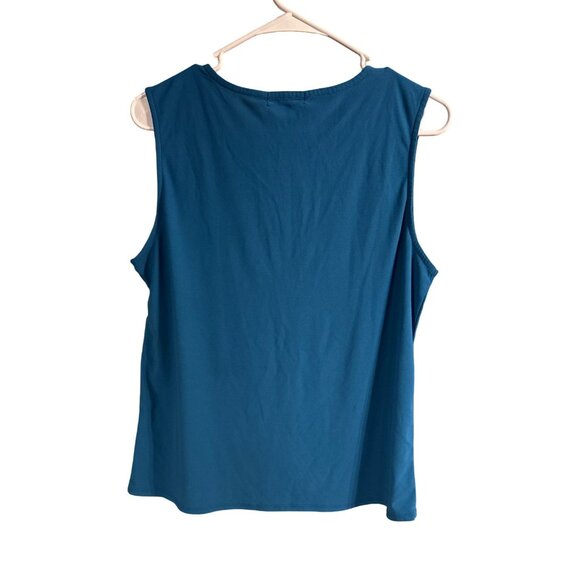 Sleeveless Blue Top With Studded V-Neck By 89th & Madison - Picture 4 of 4